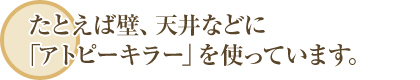 たとえば壁、天井などに「アトピーキラー」を使っています。